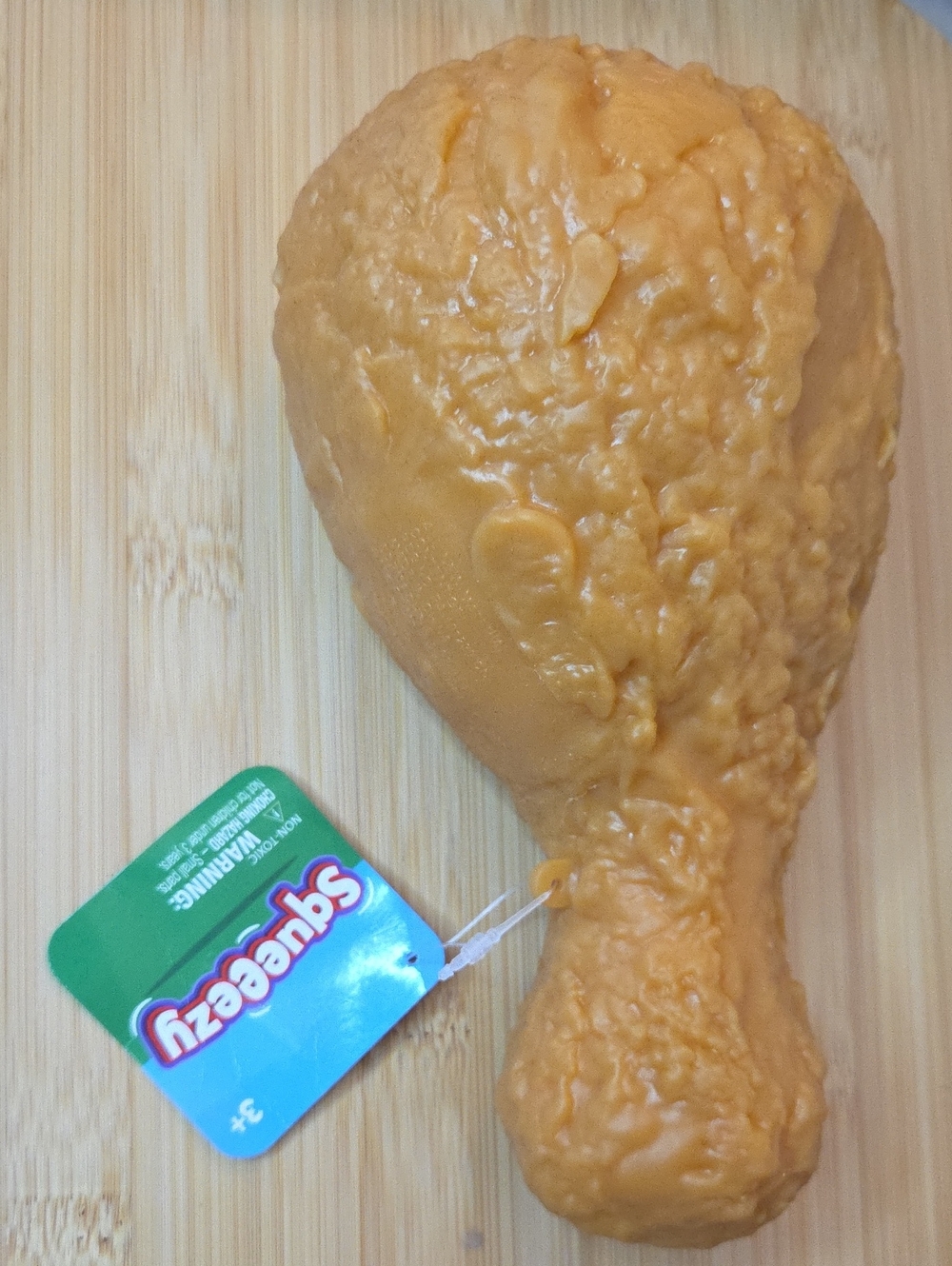 Large Squeezy Chicken Drumstick Toy - Tan